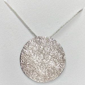 Sterling Silver Hammered medallion necklace